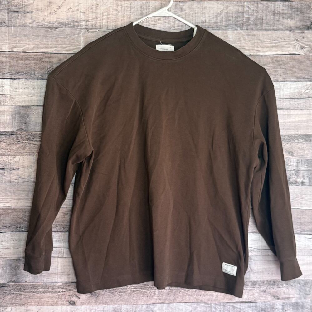 Public Supply Oversized Mens Shirt XL Brown Long Sleeve Stretch Streetwear